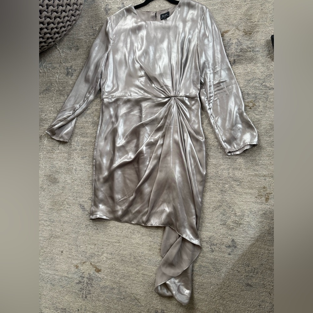 Bardot Asymmetrical Silver Dress